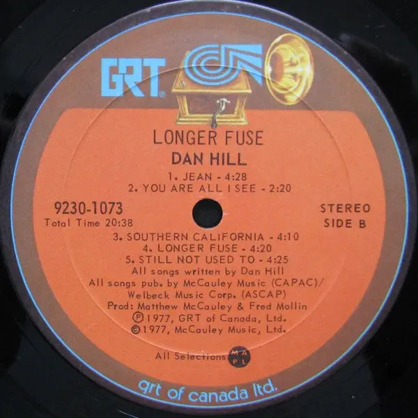 Dan Hill – Longer Fuse - 1977 Original VinylPursuit.com