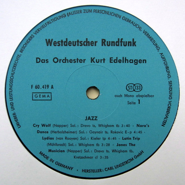 Das Orchester Kurt Edelhagen – Jazz/Pop Germany Pressing VinylPursuit.com
