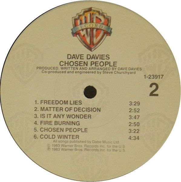 Dave Davies – Chosen People US Pressing -Sealed VinylPursuit.com