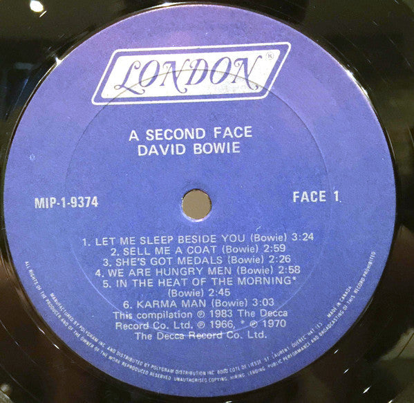 David Bowie – A Second Face - 1983 Original Pressing Vinyl Pursuit Inc