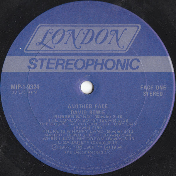 David Bowie – Another Face - 1981 Original Pressing Vinyl Pursuit Inc