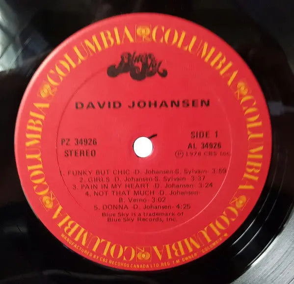 David Johansen – David Johansen - 1978 Original in Shrinkwrap! Vinyl Pursuit Inc