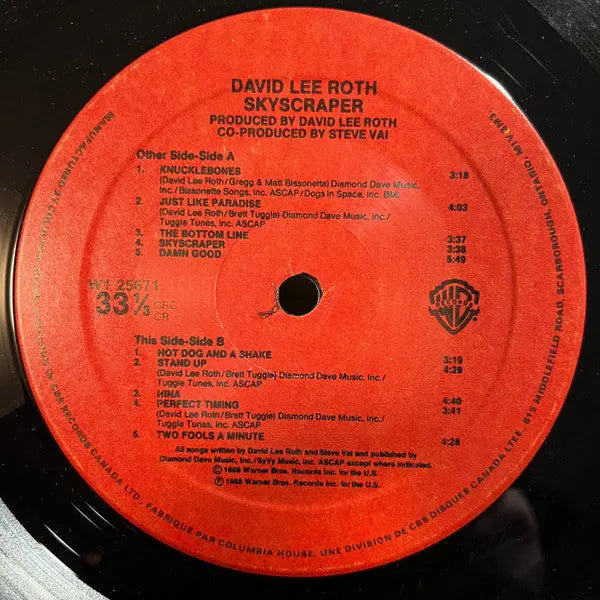 David Lee Roth – Skyscraper - 1988 Orignal! VinylPursuit.com