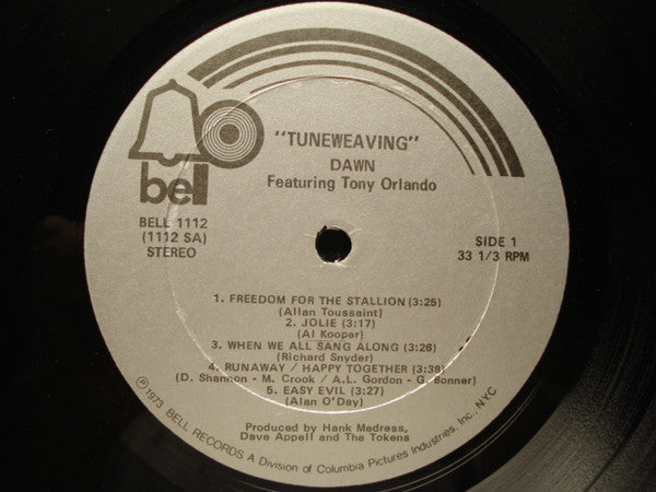 Dawn Featuring Tony Orlando – Tuneweaving US Pressing VinylPursuit.com