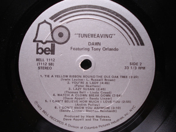 Dawn Featuring Tony Orlando – Tuneweaving US Pressing VinylPursuit.com