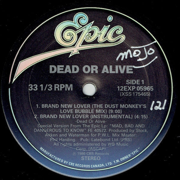 Dead Or Alive – Brand New Lover - 1986 Original! Vinyl Pursuit Inc