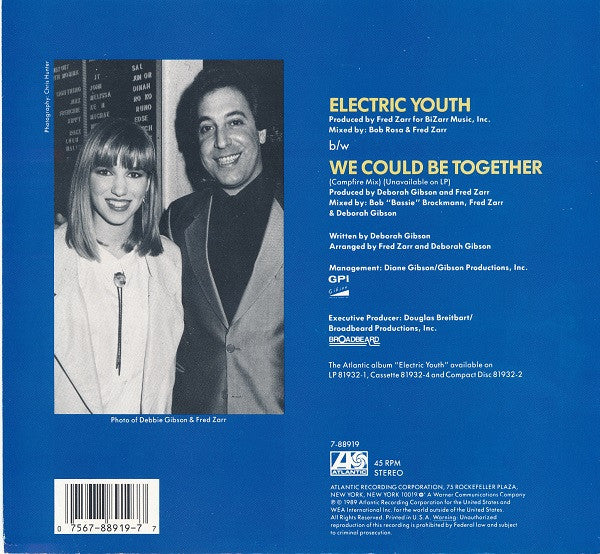 Debbie Gibson – Electric Youth - 7" Single - 1989 US Pressing VinylPursuit.com
