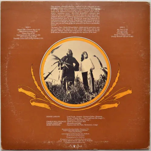 Denise Larson And Friends – Second Harvest - 1979 Original Pressing Vinyl Pursuit Inc