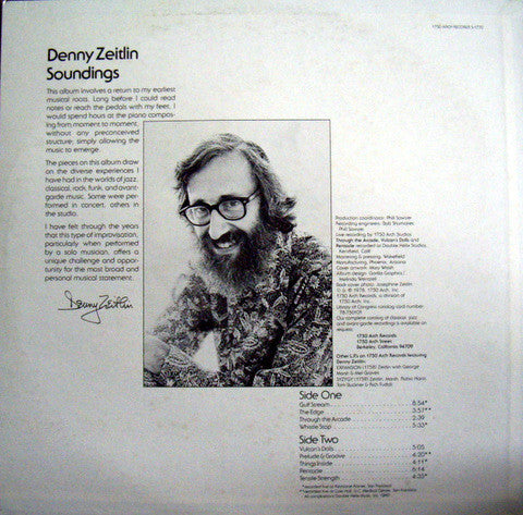 Denny Zeitlin – Soundings - 1978 US Pressing VinylPursuit.com