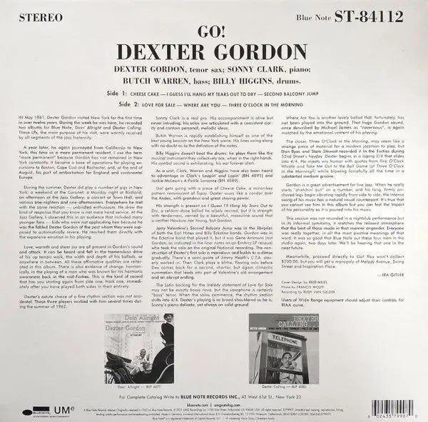 Dexter Gordon – Go! - Blue Note Pressing in Shrinkwrap Vinyl Pursuit Inc