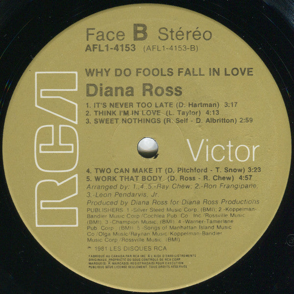 Diana Ross – Why Do Fools Fall In Love VinylPursuit.com