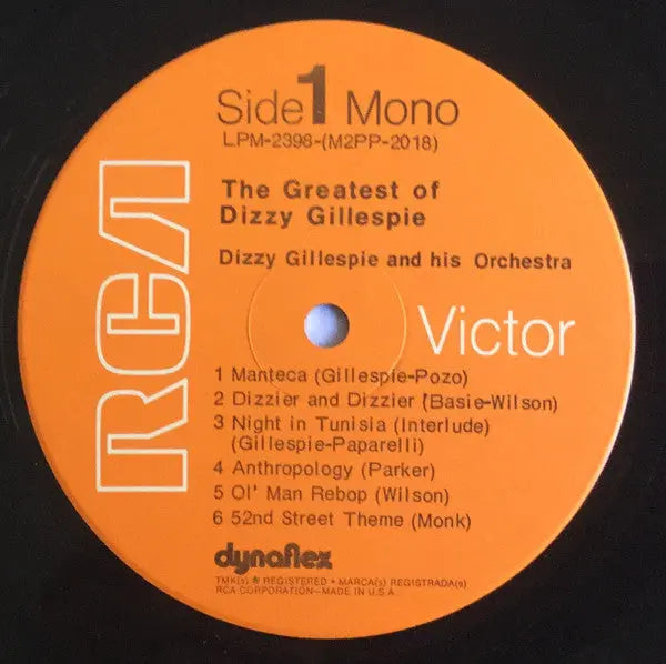 Dizzy Gillespie – The Greatest Of Dizzy Gillespie - US Mono Pressing Vinyl Pursuit Inc