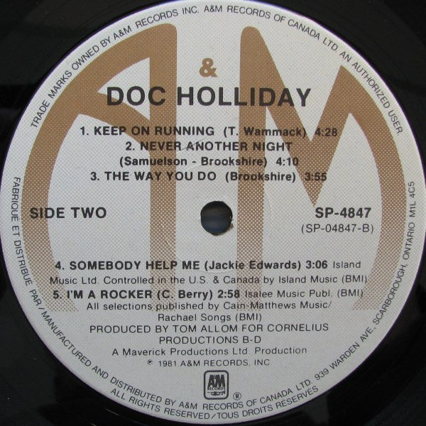 Doc Holliday – Doc Holliday - 1981 Original Pressing Vinyl Pursuit Inc