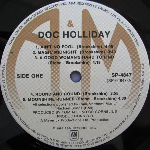 Doc Holliday – Doc Holliday - 1981 Original Pressing Vinyl Pursuit Inc