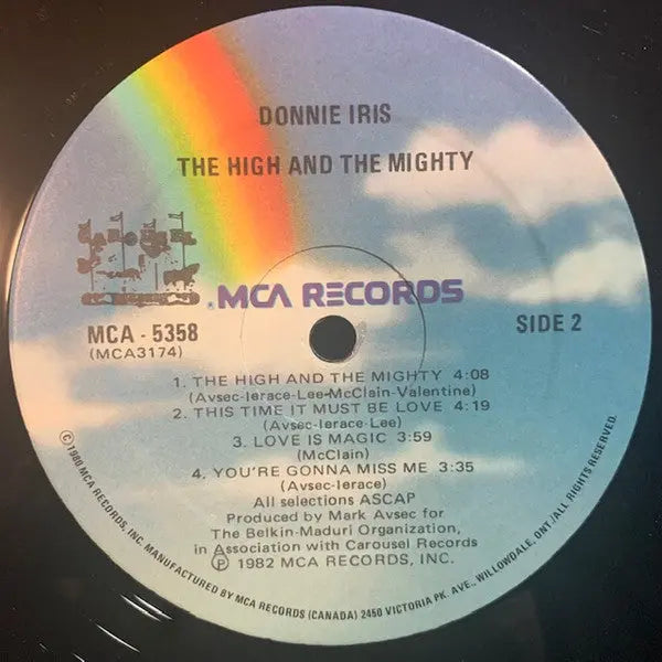 Donnie Iris And The Cruisers – The High And The Mighty - 1982 Original Pressing Vinyl Pursuit Inc