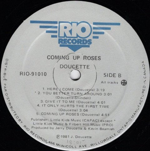 Doucette – Coming Up Roses - 1981 Original Vinyl Pursuit Inc