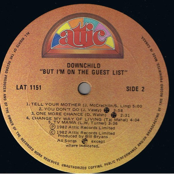Downchild – But, I'm On The Guest List VinylPursuit.com