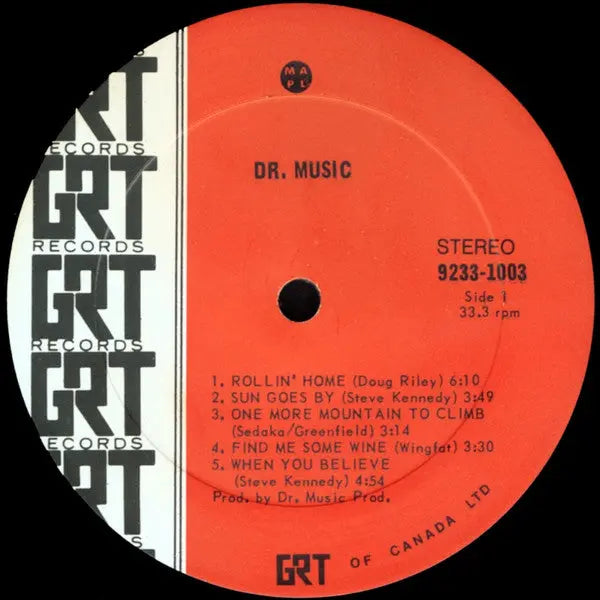 Dr. Music – Dr. Music - 1972 Original Vinyl Pursuit Inc