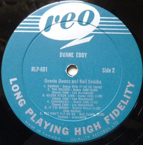 Duane Eddy With Guest Artists Donnie Owens and Neil Sedaka – Duane Eddy's Twangy Guitar VinylPursuit.com