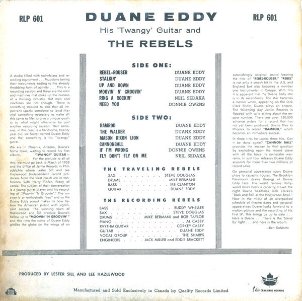 Duane Eddy With Guest Artists Donnie Owens and Neil Sedaka – Duane Eddy's Twangy Guitar VinylPursuit.com