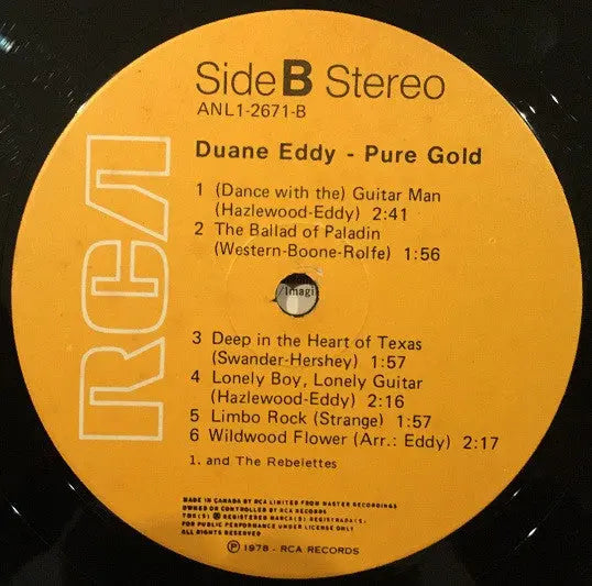Duane Eddy – Pure Gold - 1978 Original Vinyl Pursuit Inc