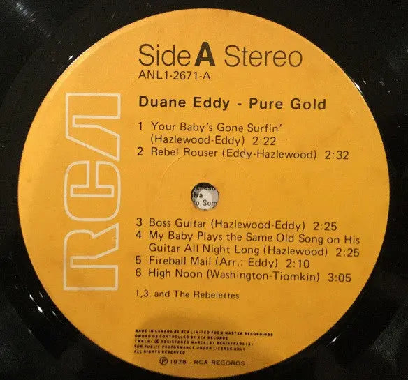 Duane Eddy – Pure Gold - 1978 Original Vinyl Pursuit Inc
