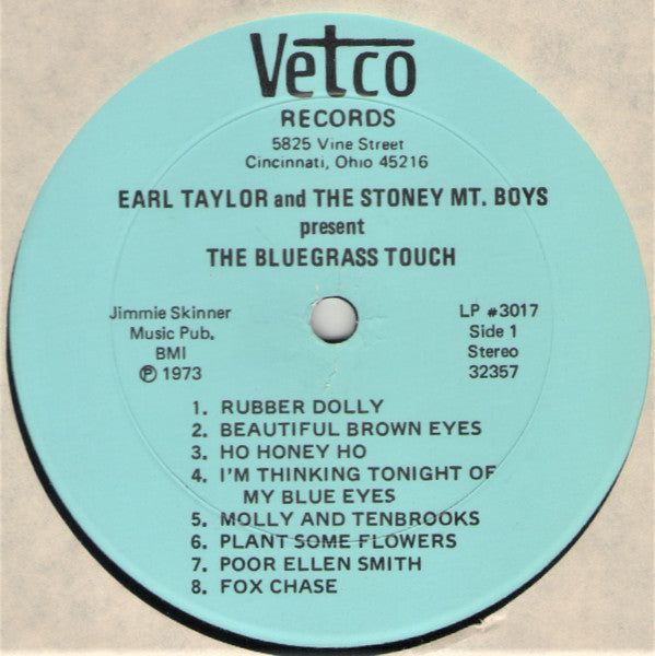 Earl Taylor And The Stoney Mt. Boys – The Blugrass Touch US Pressing VinylPursuit.com
