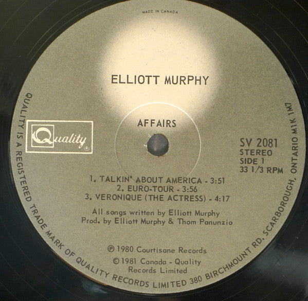 Elliott Murphy – Affairs VinylPursuit.com