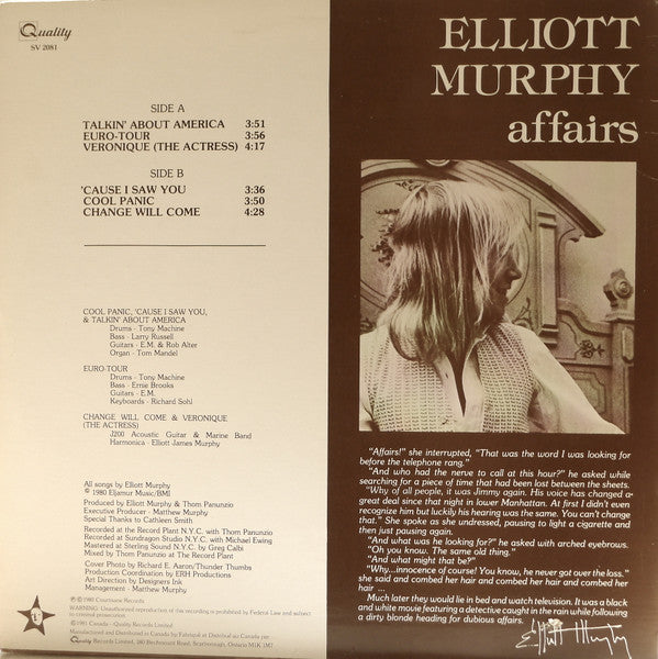 Elliott Murphy – Affairs VinylPursuit.com