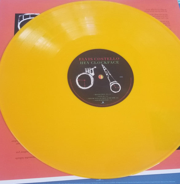 Elvis Costello – Hey Clockface - US Original, Yellow Vinyl in Shrinkwrap, Rare Vinyl Pursuit Inc