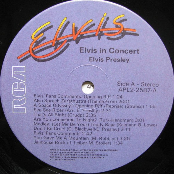 Elvis Presley – Elvis In Concert - 1977 Original VinylPursuit.com