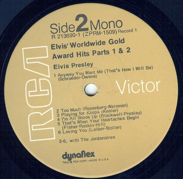 Elvis Presley – Worldwide Gold Award Hits, Parts 1 & 2 US Pressing VinylPursuit.com