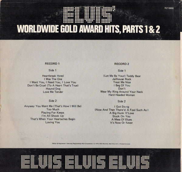 Elvis Presley – Worldwide Gold Award Hits, Parts 1 & 2 US Pressing VinylPursuit.com