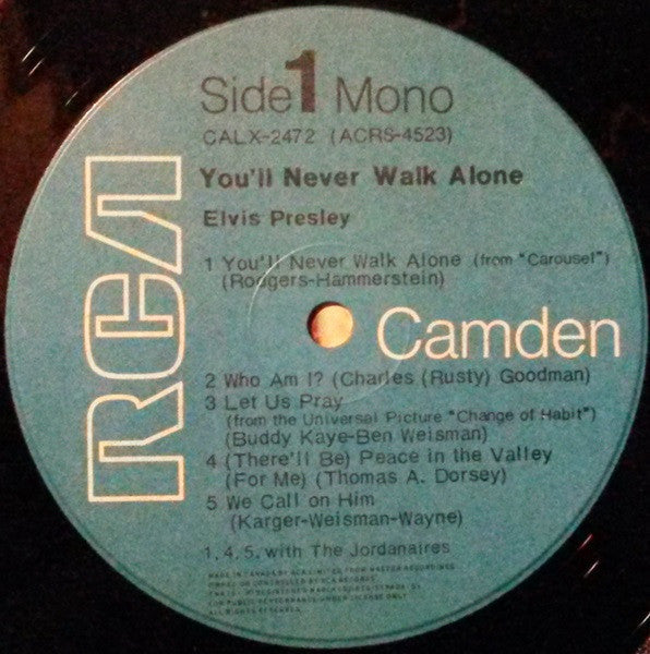 Elvis Presley – You'll Never Walk Alone VinylPursuit.com