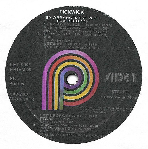 Elvis – Let's Be Friends VinylPursuit.com