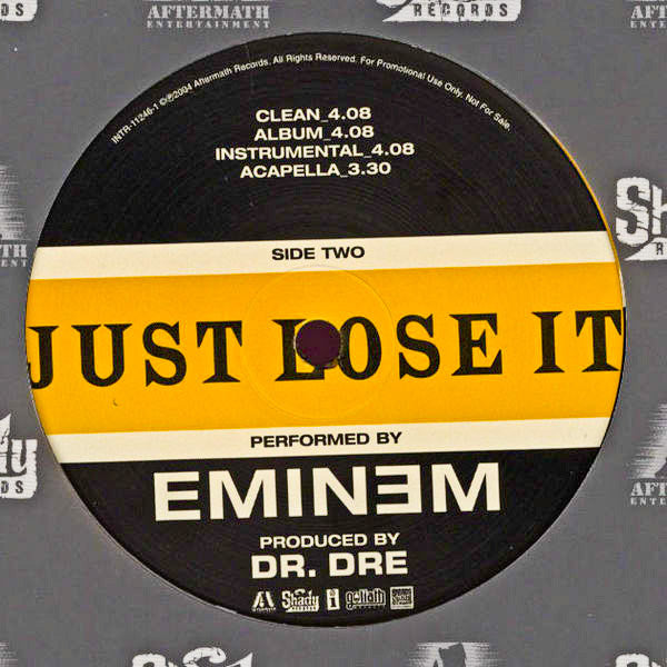 Eminem – Just Lose It - US Promo Pressing Vinyl Pursuit Inc