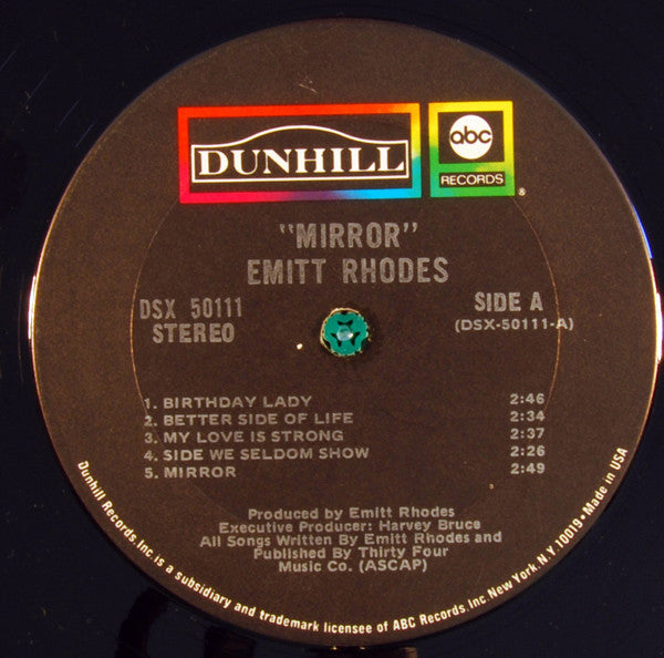 Emitt Rhodes – Mirror -  1971 US Original Vinyl Pursuit Inc
