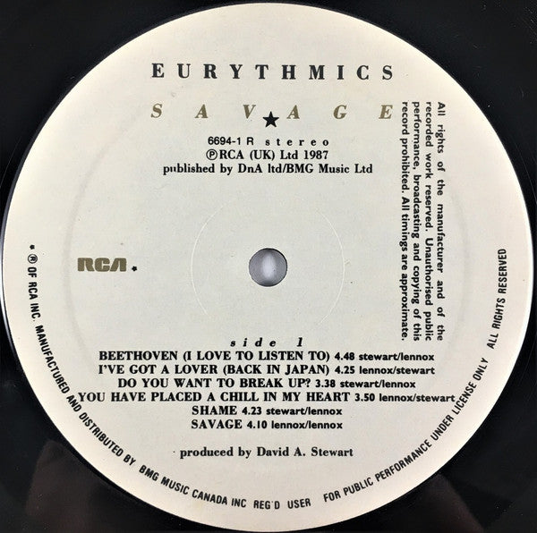 Eurythmics – Savage VinylPursuit.com