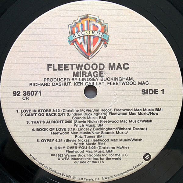 Fleetwood Mac Mirage 1982 Vinyl Pursuit Inc