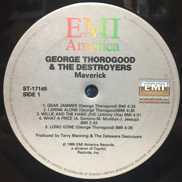 George Thorogood & The Destroyers – Maverick - 1985 Pressing VinylPursuit.com