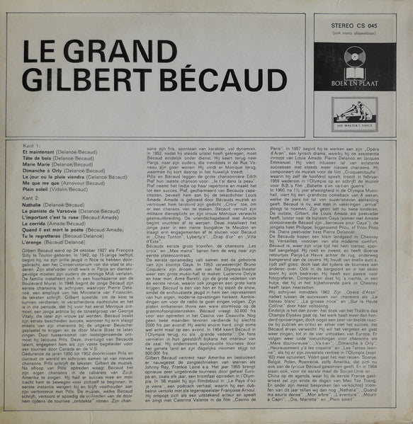 Gilbert Bécaud – Le Grand Gilbert Bécaud - 1965 Netherlands Original Vinyl Pursuit Inc