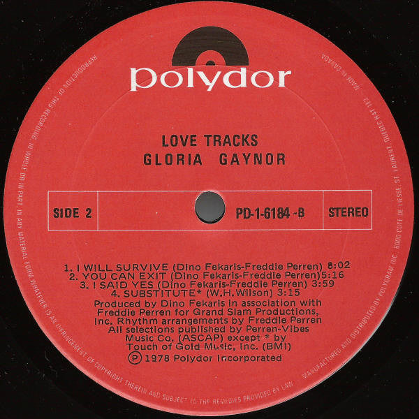 Gloria Gaynor – Love Tracks - 1978 Original Vinyl Pursuit Inc