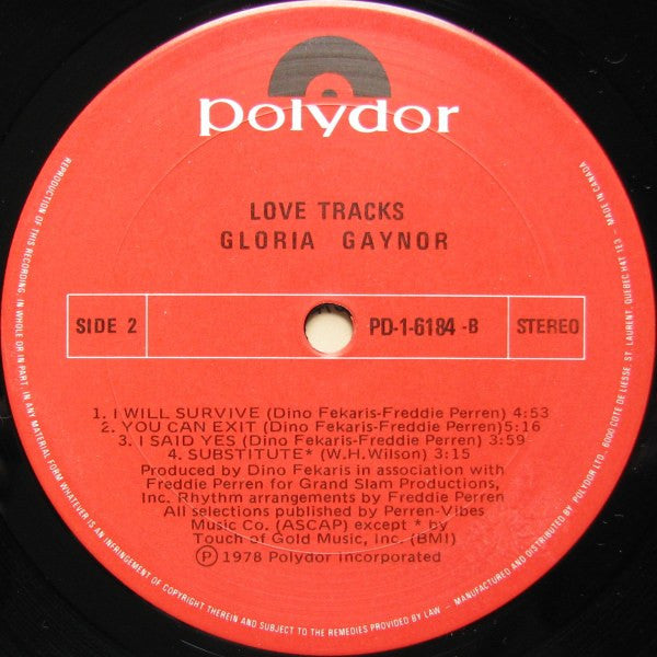 Gloria Gaynor – Love Tracks -  1978 Original Pressing Vinyl Pursuit Inc