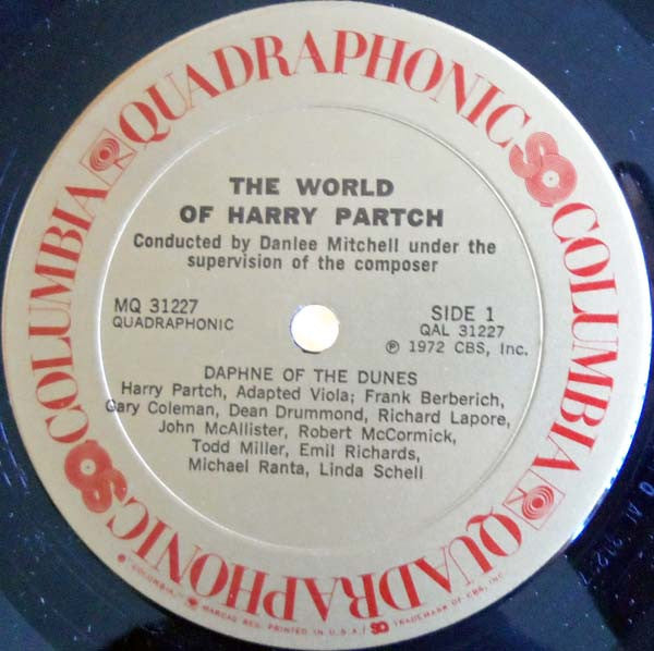Harry Partch – The World Of Harry Partch - 1972 Quadraphonic US Pressing Vinyl Pursuit Inc