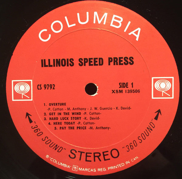 Illinois Speed Press – The Illinois Speed Press -  1969 Original Vinyl Pursuit Inc