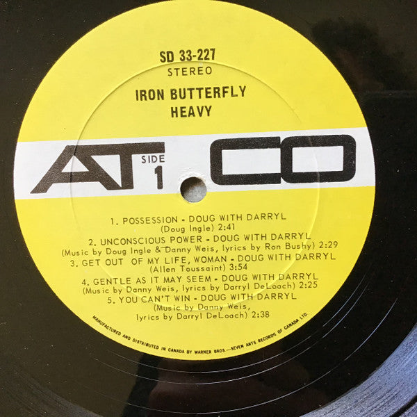 Iron Butterfly Heavy Vinyl Pursuit Inc