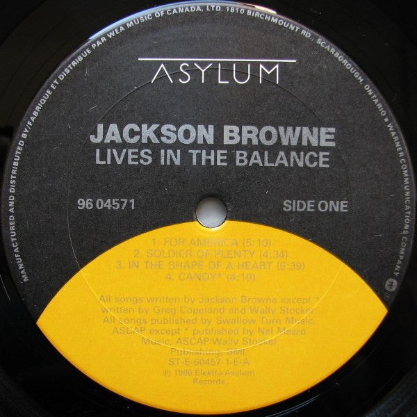 Jackson Browne – Lives In The Balance -1986 in Shrinkwrap