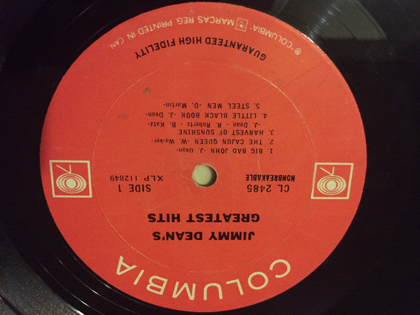 Jimmy Dean – Greatest Hits -  1966 MONO Original Vinyl Pursuit Inc