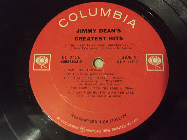 Jimmy Dean – Greatest Hits -  1966 MONO Original Vinyl Pursuit Inc