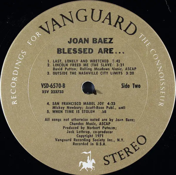 Joan Baez – Blessed Are... - 1971 US Original – Vinyl Pursuit Inc